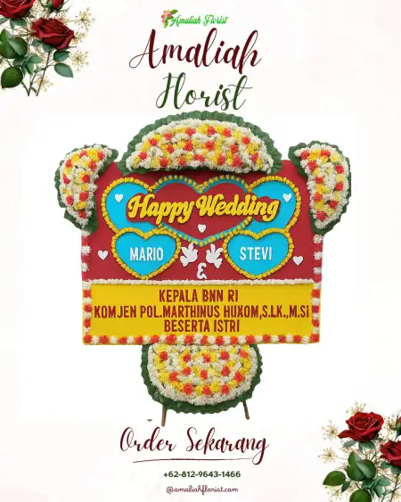 Papan Bunga Pernikahan Glinggangan